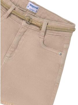 Shorts Mayoral Sarga Beige per Bambina