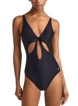 Costume da bagno Pepe Jeans Wave Knot nero per donna