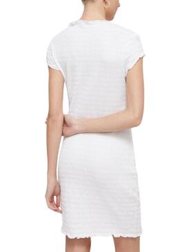 Abito Tommy Jeans Bodycon a pieghe Bianco