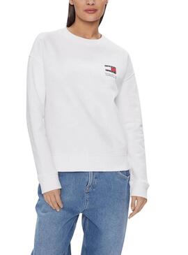 Felpa Tommy Jeans Boxy Graphic Bianco Donna