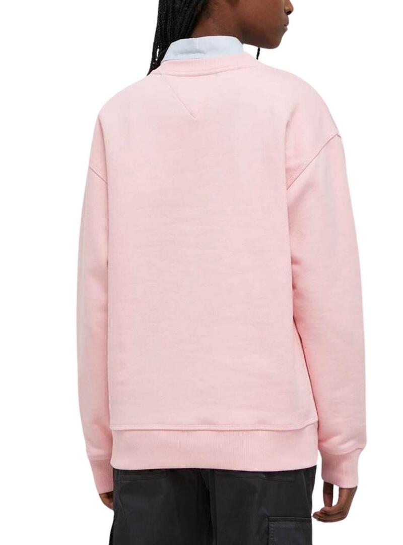 Felpa Tommy Jeans Relaxed Classic Rosa Donna