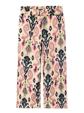 Pantaloni Name It Habane Wide Beige per Ragazza