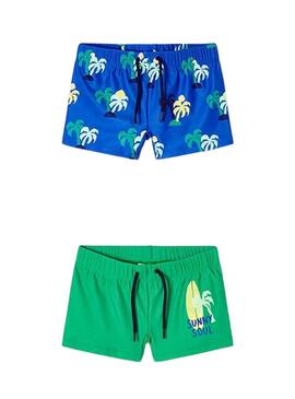 Set 2 Costumi da Bagno Mayoral Corti Blu Verde Bambino