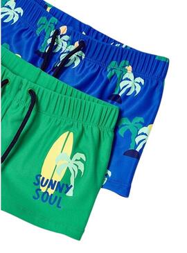 Set 2 Costumi da Bagno Mayoral Corti Blu Verde Bambino