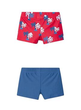 Set di 2 costumi da bagno corti Mayoral rosso e blu per bambino.