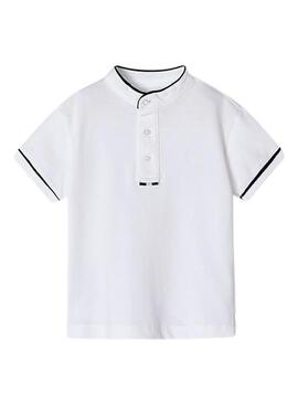 Polo Mayoral con colletto alla Mao bianco per bambino.