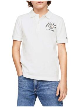 Polo Tommy Hilfiger Monotype Blanco Per Bambino