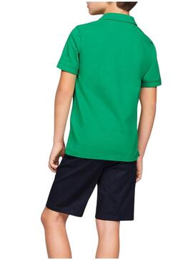 Maglietta polo Tommy Hilfiger Flag verde per bambino