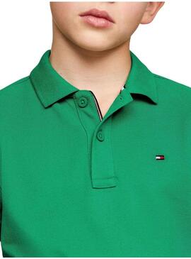 Maglietta polo Tommy Hilfiger Flag verde per bambino