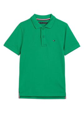 Maglietta polo Tommy Hilfiger Flag verde per bambino