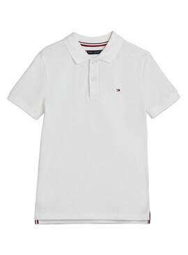 Polo Tommy Hilfiger Flag Bianco per Bambino