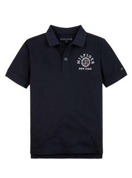 Maglietta polo Tommy Hilfiger Monotype Blu Marino per Bambino