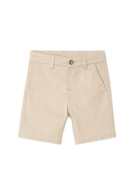 Bermuda sindaco cinese in twill beige per Bambino