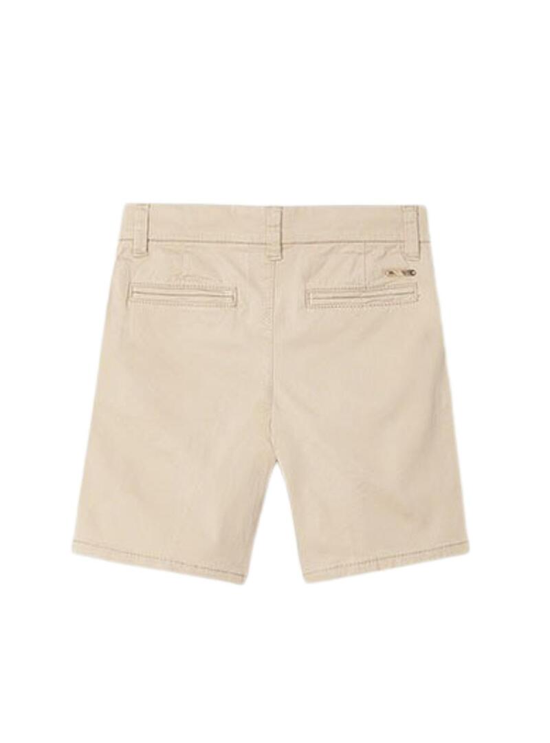 Bermuda sindaco cinese in twill beige per Bambino