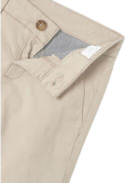 Bermuda sindaco cinese in twill beige per Bambino