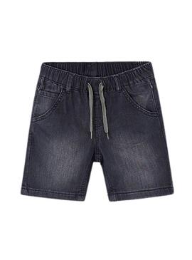 Bermuda Mayoral Soft Denim Jogger Grigio per Bambino