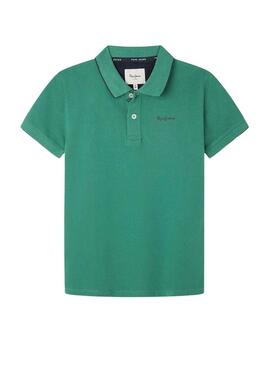 Polo Pepe Jeans New Thor verde per bambino