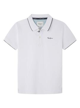 Polo Pepe Jeans New Thor Bianco per Bambino