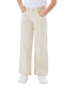 Pantaloni Name It Rose Wide Beige per Ragazza