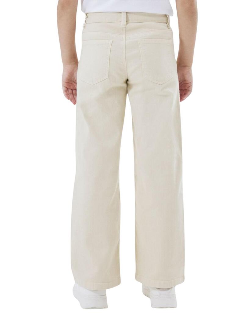 Pantaloni Name It Rose Wide Beige per Ragazza