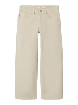 Pantaloni Name It Rose Wide Beige per Ragazza