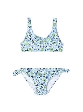 Bikini Mayoral stampato blu per ragazza.