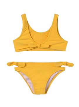 Bikini Mayoral con fiocco giallo per bambina.