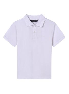 Polo Mayoral Granito Básico Blanco Per Bambino