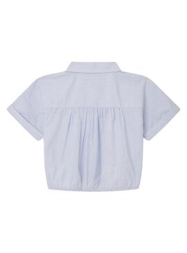 Camicia Pepe Jeans Olympia a righe blu per bambina.