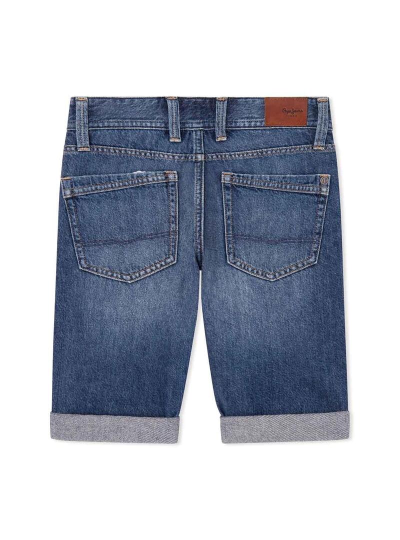 Bermuda jeans Pepe Jeans slim repair per ragazzi