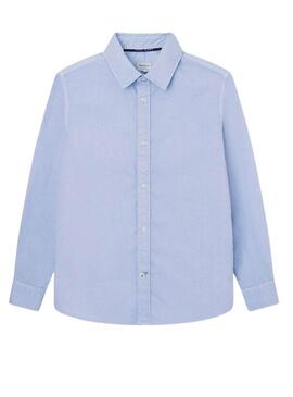 Camicia Pepe Jeans John Oxford Blu per Bambino