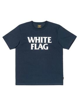 T- Shirt Carhartt White Flag Blu Navy  