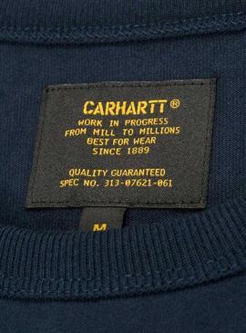 T- Shirt Carhartt White Flag Blu Navy  