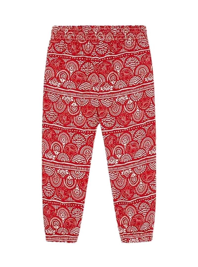 Pantaloni stampati rossi Mayoral per ragazze