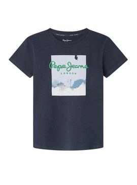 Maglietta Pepe Jeans Refer Blu scuro per bambino