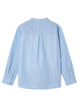 Camicia Mayoral Colletto Mao Righe Celeste per Bambino