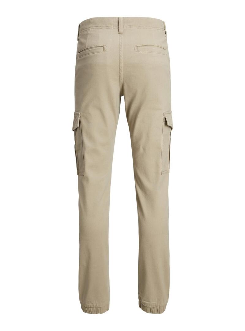 Pantaloni Jack and Jones Marco Cuffed Beige Bambino