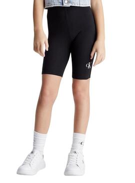 Leggings Calvin Klein Logo Cycling Nero Bambina