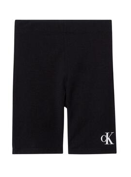 Leggings Calvin Klein Logo Cycling Nero Bambina