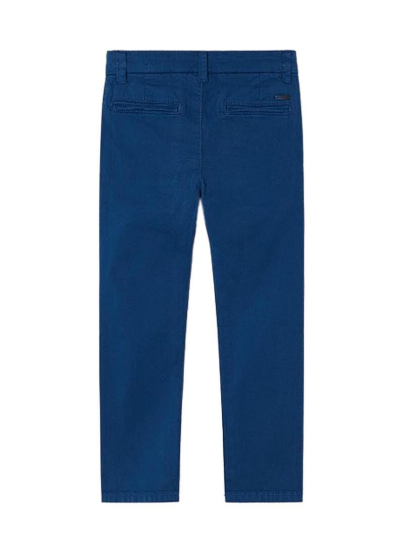 Pantaloni Chino Mayoral Slim Basic Blu per Ragazzo