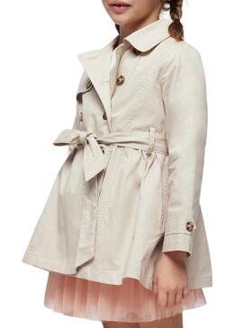 Trench Mayoral Bow beige per ragazze