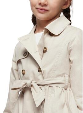 Trench Mayoral Bow beige per ragazze