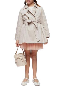 Trench Mayoral Bow beige per ragazze