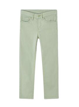 Pantaloni Mayoral in gabardina slim basic verde per bambino