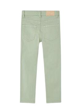 Pantaloni Mayoral in gabardina slim basic verde per bambino