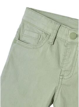 Pantaloni Mayoral in gabardina slim basic verde per bambino