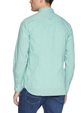 Camicia Tommy Hilfiger Flex Testurizzata Verde per Uomo