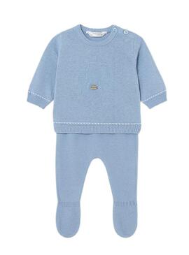 Set Mayoral Ricamato Blu per Bambino