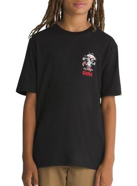 Maglietta Vans Pizza Skull nera per bambini