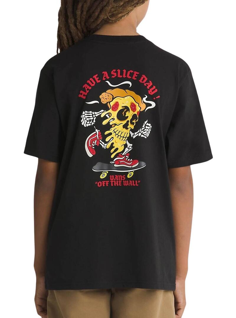 Maglietta Vans Pizza Skull nera per bambini